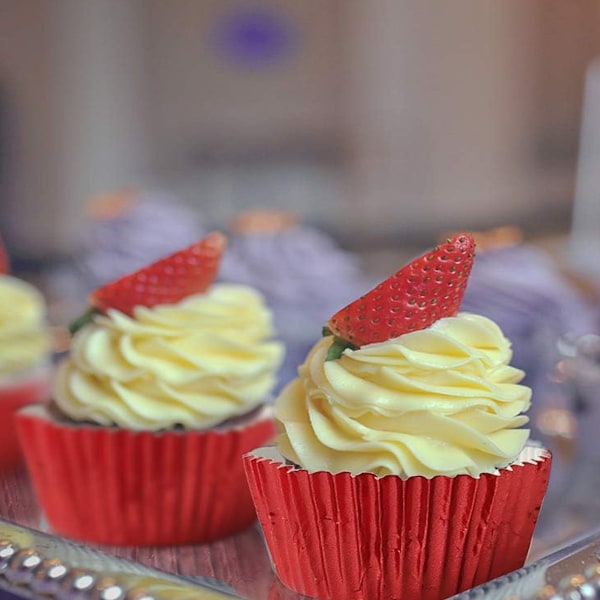 200 st Guld Folie Muffin Formar Standard Bakformar Muffin Pappersformar Red