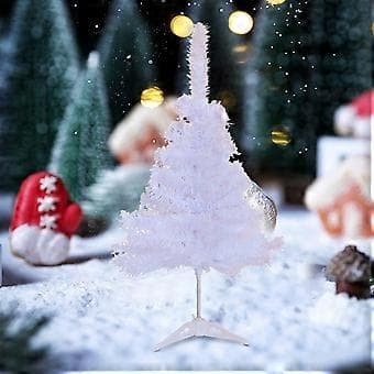 30cm Vit Liten Julgransset Mini Julgransdekoration Bordsfönsterdisplay Juldekorationsmaterial