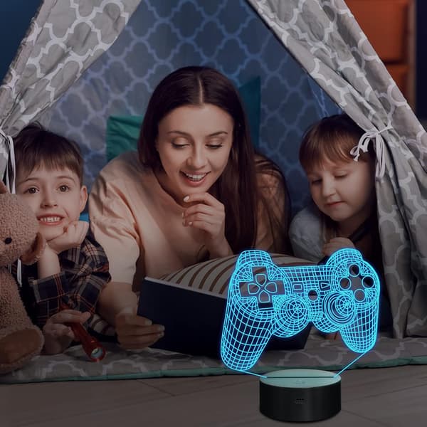 3D Spil Kontrol Lampe Natlys Illusion Lampe til Børn, 16 Farver