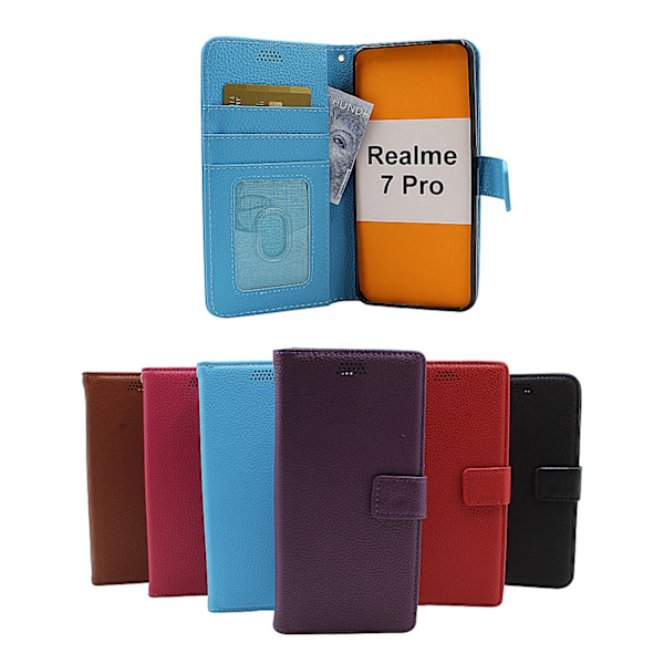 New Standcase Wallet Realme 7 Pro Svart Svart