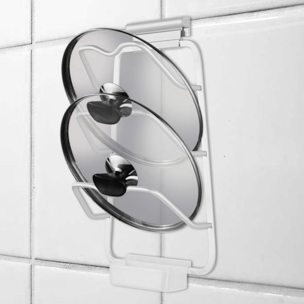 Väggmonterad aluminiumlockhållare för förvaring av kastrullock