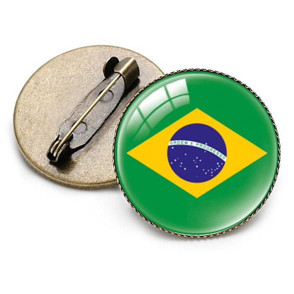 Metall Brasil Flagg Brosje