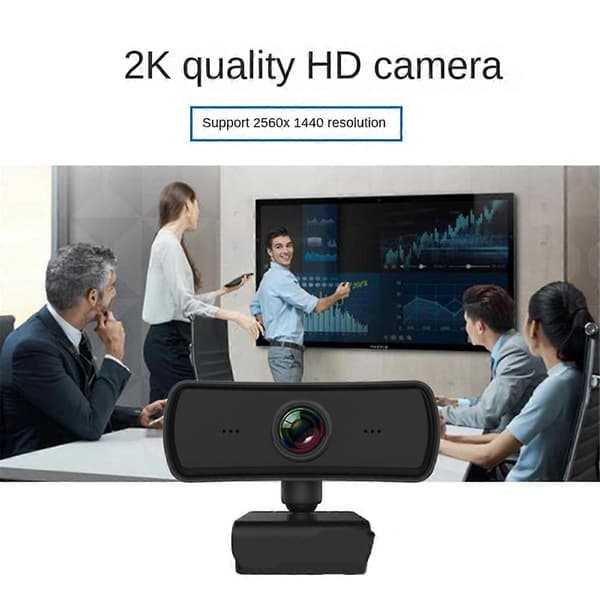 2K Webcam USB HD-kamera PC-kamera computerwebcam med privatlivsdæksel til liveudsendelse/videoopkald/konferencearbejde