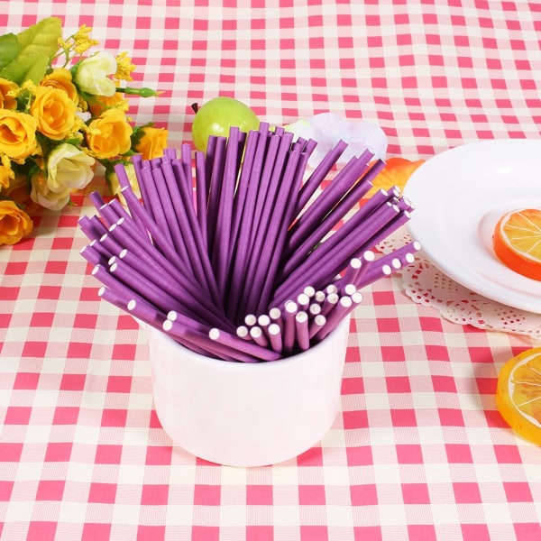100 st/ set Färgglada Lollipop Sticks Cake Pop Sticks för godis