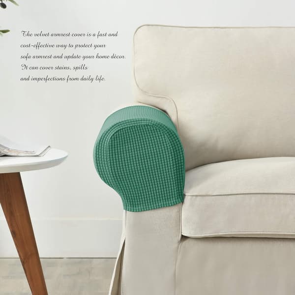 Set med 2 Jacquard Stretch Soffa Fåtölj Armstödsskydd Halkfria Möbelskydd Armstöd Överdrag för Soffa Vilstol