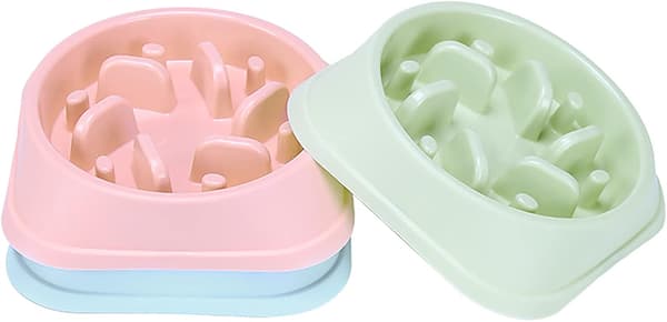 2 Stykker (Blå/Pink) Langsom Foder Skål til Hunde, Langsom og Interaktiv