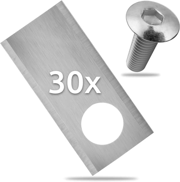(39,2 x 17,5 mm, silver), 30 högkvalitativa ersättningsblad - Gräsklippning