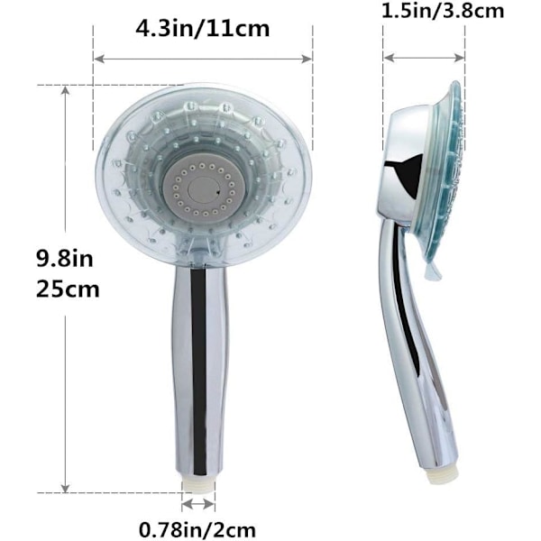 LED-duschhuvud, 7-färgade LED-lampor Färgförändrande dusch