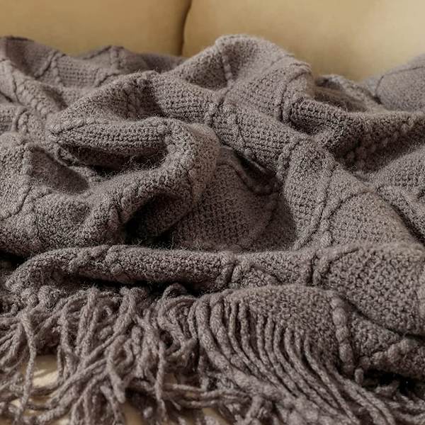 Uldtæppe blødt strikket uldtæppe, kvasttæppe, sofatæppe, sovetæppe