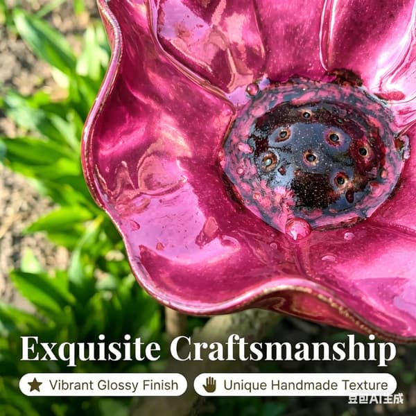 Pink udendørs blomsterformet stander fuglevander / fuglebad / fuglefoderbræt