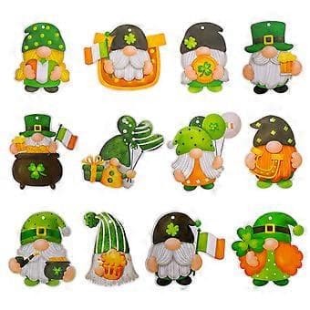 36 stk. St. Patricks Day Træ Gnome Hængepynt Bondegård Træ Gnome Vedhæng