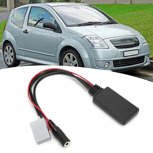 Bluetooth AUX-modul för bilradioadapter, högkvalitativt ABS-material, handsfree-mikrofon, Bluetooth-musikadapter stöder ljudenheter, förbättrad