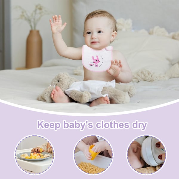 Babyhaklappar Mjuka och Absorberande Ekologisk Bomull Bandana Dregelhaklappar Set för Pojkar Flickor Nyfödda 0-36 Månader Style 3