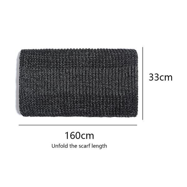 Stickad vintermössa och halsduk för barn, varm stickad mössa Scarf dark grey