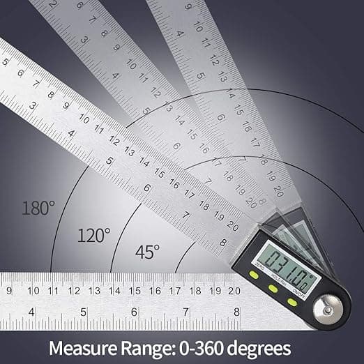 1 stk digital vinkelmåler 0-360° digital inklinometer rustfritt stål