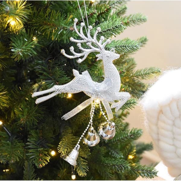 5 st Jul Renar Klockor Ornament För Julgran Silber