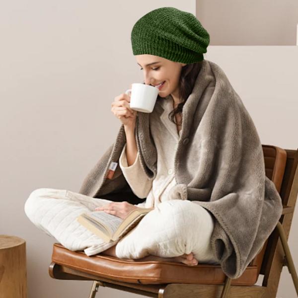 Randig Pullover-mössa för höst och vinter, herr- och dammössa i varm ull för höst och vinter, stickad utomhusmössa