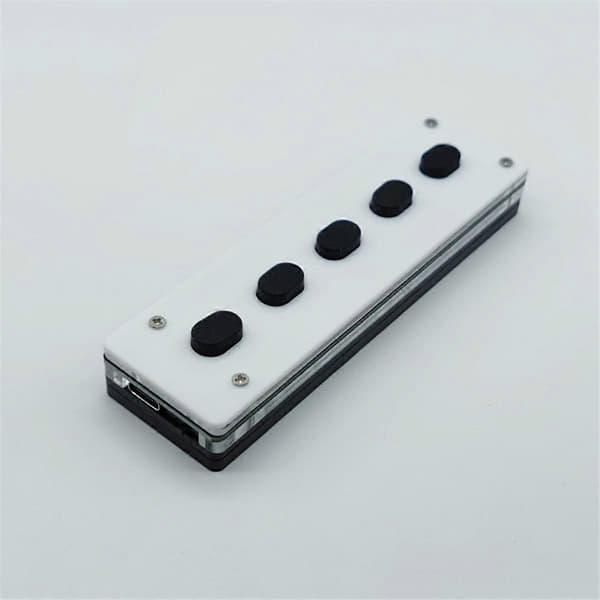 Lydløst silikone Bluetooth brugerdefineret programmerbart makrotastatur med 5 taster, makropad, kopier/indsæt USB-tastatur, Bluetooth+USB+Trådløs