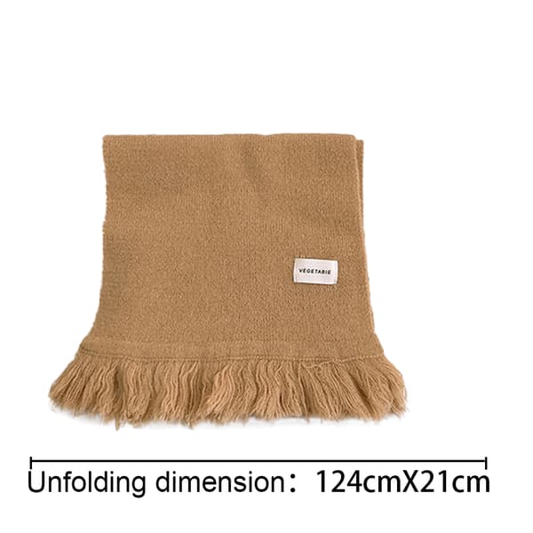 Stickade ullscarfar för barn är varma, tjocka och mångsidiga khaki