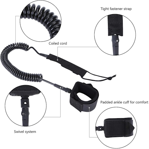 Surf Straps, Coiled Sup Straps - Design - Premium til åbent vand