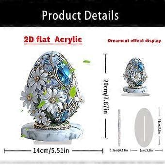 Påske Søte Egg Kanin 2D Flat Hjem Skrivebord Festlig Dekor