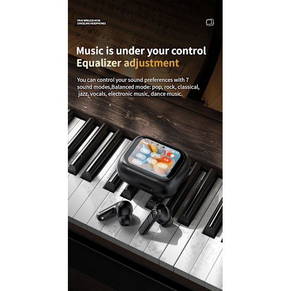 LX-10 Fuld-farve Touchscreen ANC TWS Bluetooth Øretelefoner