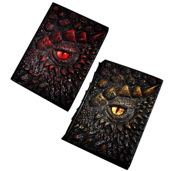 3D Drage Hardcover Skulptur Dagbog, Antik Håndlavet Longan Polystone Blank Håndværk Skrive Skitse Notesbog Daglig Notesblok