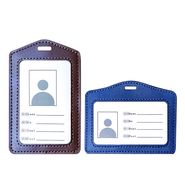2-pack lädermärkeshållare, vertikal/transversal ID-kort