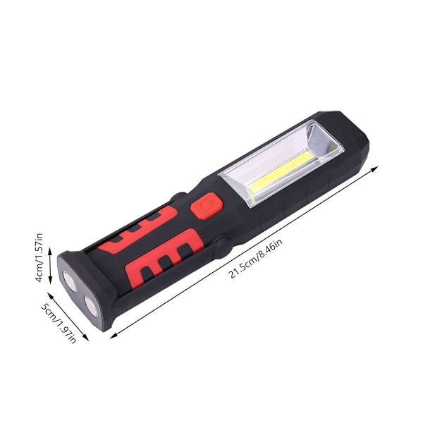 USB-laddningsbar COB LED-arbetslampa Nödficklampa