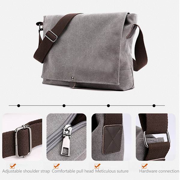 Canvas messenger väska Mode axelväska Fritid
