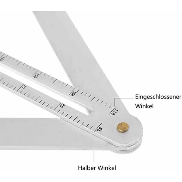 Vinkelmåler - Vinkellineal, Vinkellineal Rustfrit Stål Firkant