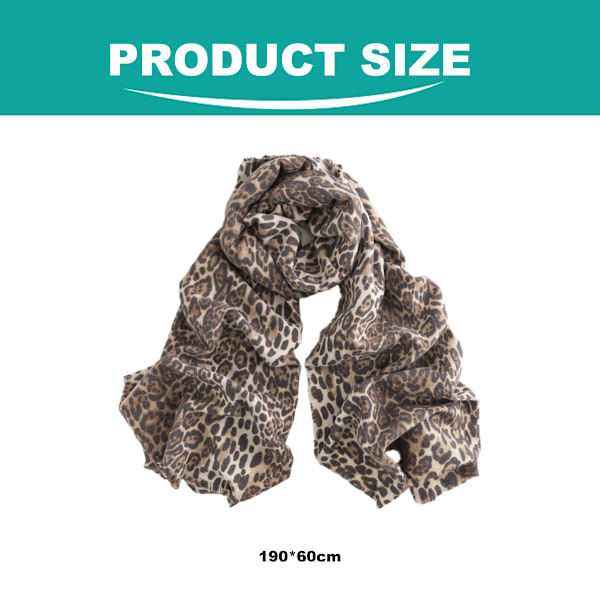 1 Etnisk Leopardscarf Leopardmönstrad Kort Kvast Vävda Faux