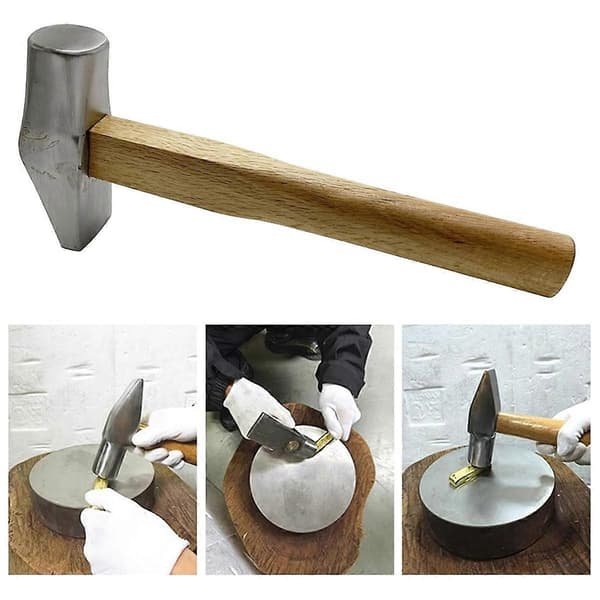 Professionelt smykkefremstillingsudstyr Hammer med flad flade Bærbart tilbehør til sølvsmede og håndværkere Stor