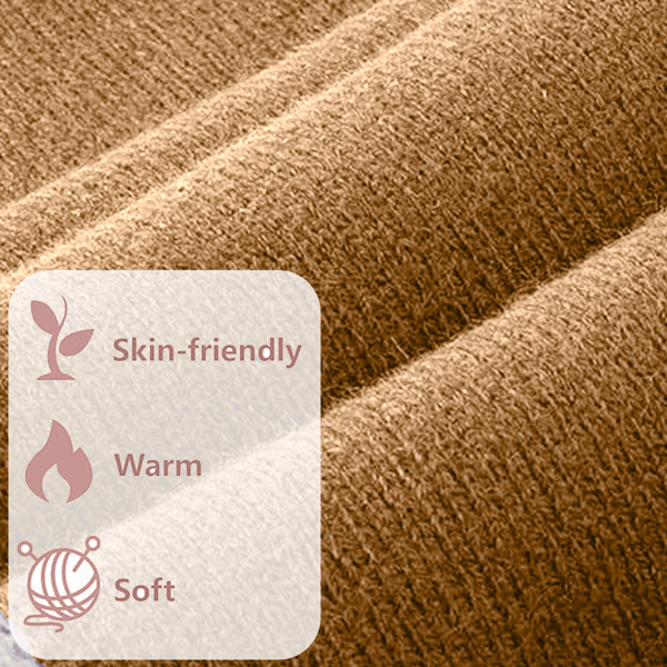 Dame Vinter Efterår Sjal Wrap Strikkede Tørklæder Blødt Varmt Cashmere-lignende Halstørklæde light tan