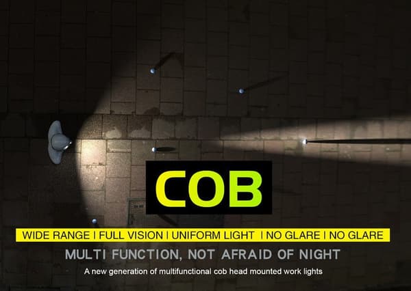 Hodelykt, 2 stk USB oppladbar COB induksjon vanntett LED-hodelykt