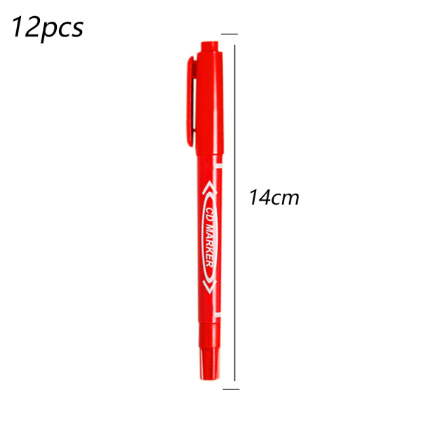 12Pack Marker Pen - Filtpennor Ritpennor Dubbla borstpennor red