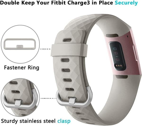 2-pak Erstatningsremme Kompatible med Fitbit Charge 3/Fitbit C