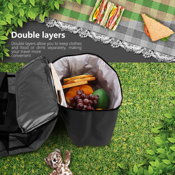 Dubbellagers picknickväska med termisk isolering