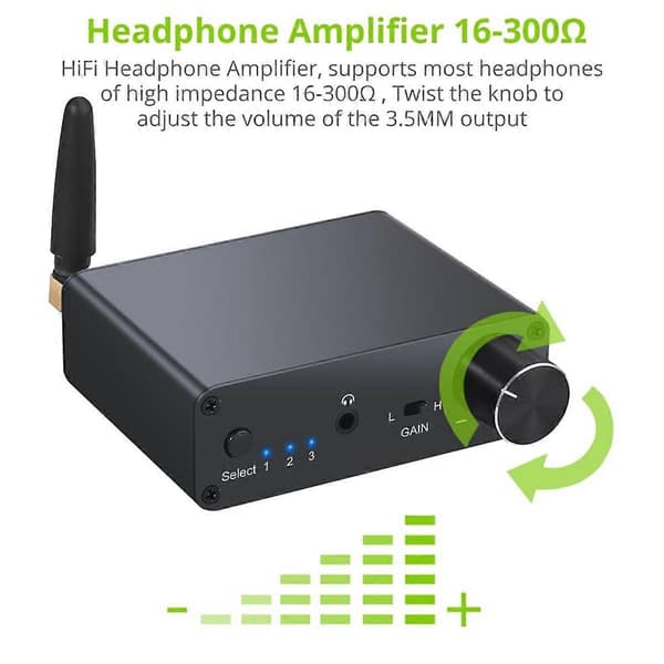 192k-omformer med hodetelefonforsterker digital til analog omformer 3,5 mm lydadapter