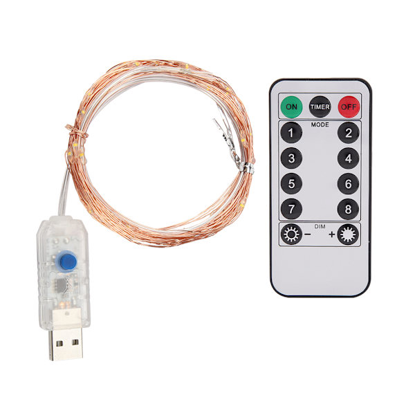 10M 100 LED-ljusslinga utomhus koppartrådsljusslinga 8