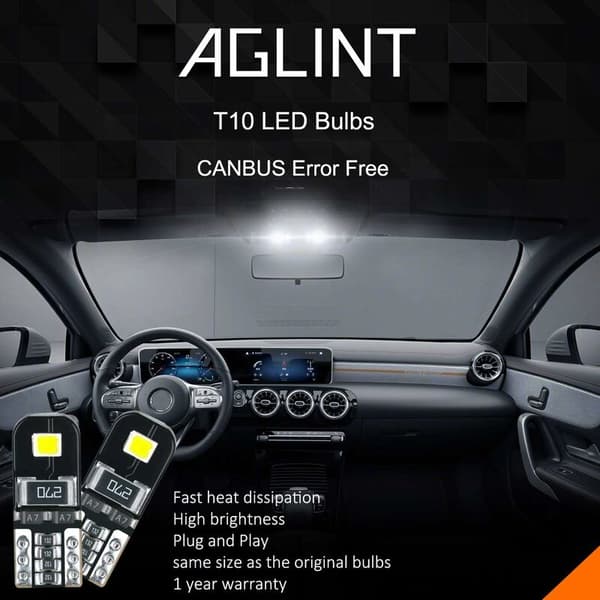 T10 LED-lampor CANBUS 12V Vit Ingen Polaritet Designad W5W Bil Interiör