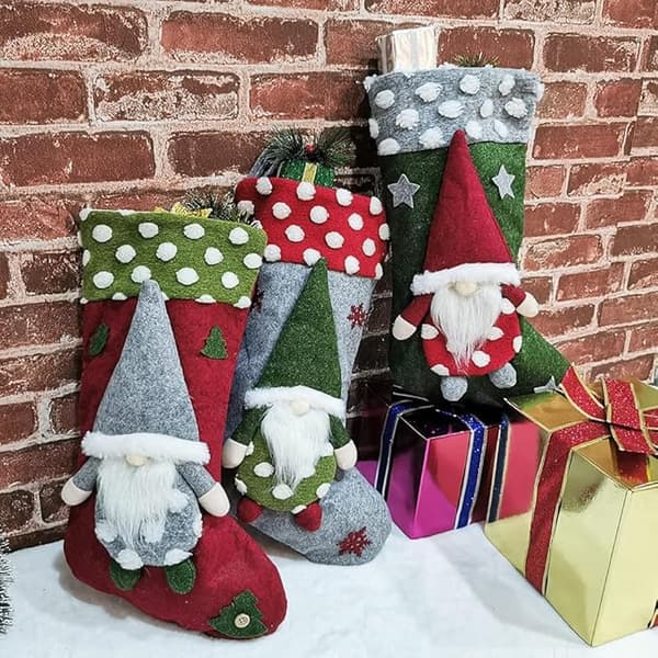 Coofit Julstrumpa Tomte Festlig Dekorativ Jul Hängande Strumpa Julstrumpa