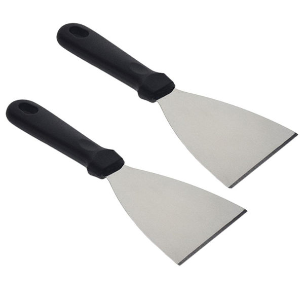 2PCS Rostfritt Stål Grill Slant Skrapa Stekspade Biff