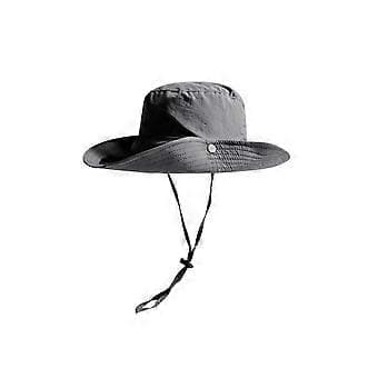 Bøttehatt Solbeskyttelse Unisex Sommer Strandhatt for Strand Marineblå (Mørk Grå)