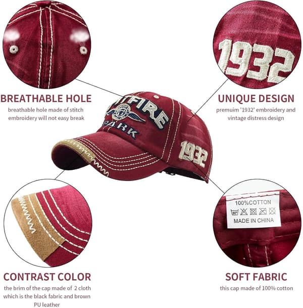 Herrehat Retro Stil Åndbar Unisex Bomulds Baseball Kasket Sommer