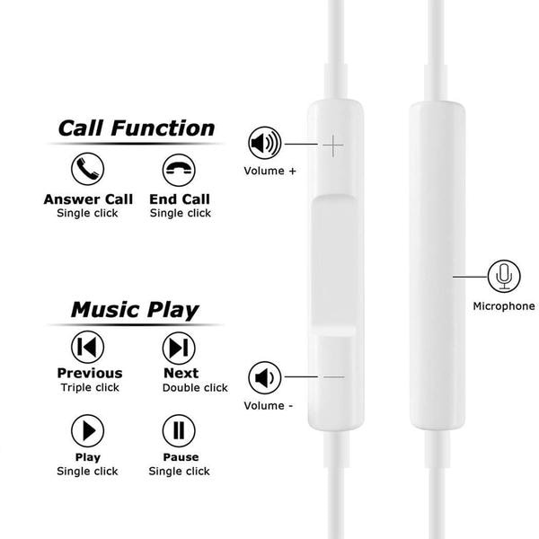 hörlurar för iphone 7/8/x/11/12 White White