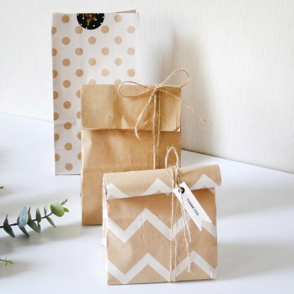 24 Pcs Paper Goodie Bags for Cookies, Party Favor Bags, Paper