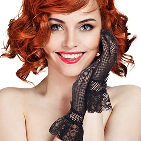 1 par Dam Spetshandskar Eleganta Korta Handskar Artighet Sommarhandskar för Bröllopsmiddagar