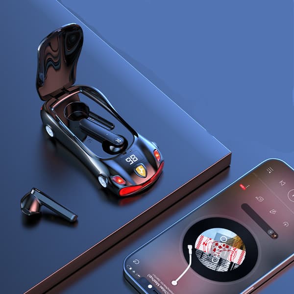 Sportbilsinspirerade True Wireless Bluetooth-hörlurar med smarta touchkontroller och nödladdning för telefon (In-Ear)