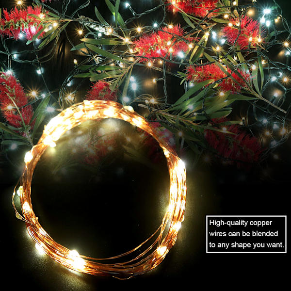 10M 100 LED-ljusslinga utomhus koppartrådsljusslinga 8